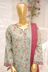 Bin Saeed Stitched 3 Piece Exclusive Printed Lawn Vol-11 Suit-LSM-3099-PISTA