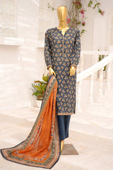 Bin Saeed Stitched 3 Piece Exclusive Printed Lawn Vol-11 Suit-LSM-3100-BLUE