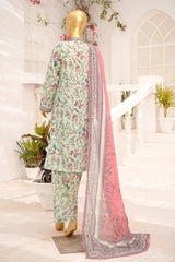 Bin Saeed Stitched 3 Piece Exclusive Printed Lawn Vol-11 Suit-LSM-3101-PISTA
