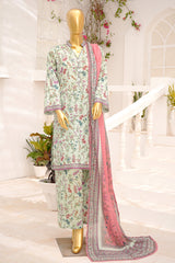 Bin Saeed Stitched 3 Piece Exclusive Printed Lawn Vol-11 Suit-LSM-3101-PISTA