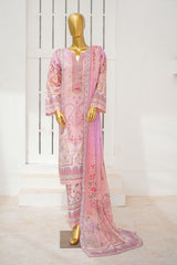 Bin Saeed Stitched 3 Piece Exclusive Printed Lawn Vol-11 Suit-LSM-3106-Pink