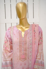 Bin Saeed Stitched 3 Piece Exclusive Printed Lawn Vol-11 Suit-LSM-3106-Pink