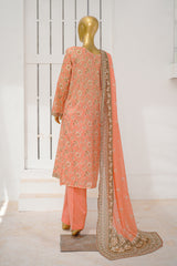 Bin Saeed Stitched 3 Piece Exclusive Printed Lawn Vol-11 Suit-LSM-3107-Peach