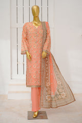Bin Saeed Stitched 3 Piece Exclusive Printed Lawn Vol-11 Suit-LSM-3107-Peach