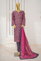 Bin Saeed Stitched 3 Piece Exclusive Printed Lawn Vol-11 Suit-LSM-3108-Purple