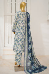 Bin Saeed Stitched 3 Piece Exclusive Printed Lawn Vol-11 Suit-LSM-3109-White