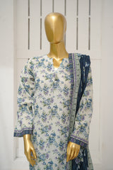 Bin Saeed Stitched 3 Piece Exclusive Printed Lawn Vol-11 Suit-LSM-3109-White