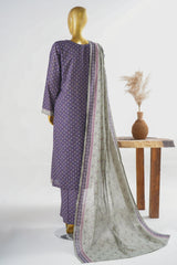 Bin Saeed Stitched 3 Piece Exclusive Printed Lawn Vol-11 Suit-LSM-3136-PRUPLE