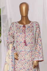 Bin Saeed Stitched 3 Piece Printed Lawn Frock Vol-03 Suit-LSM-3143-MULTI