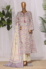 Bin Saeed Stitched 3 Piece Printed Lawn Frock Vol-03 Suit-LSM-3143-MULTI