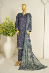 Bin Saeed Stitched 3 Piece Exclusive Printed Lawn Vol-11 Suit-LSM-3145-BLUE