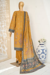 Bin Saeed Stitched 3 Piece Exclusive Printed Lawn Vol-11 Suit-LSM-3146 MUSTARD