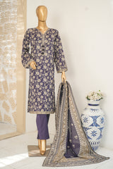 Bin Saeed Stitched 3 Piece Exclusive Printed Lawn Vol-11 Suit-LSM-3147 BLUE