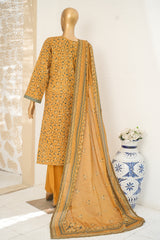 Bin Saeed Stitched 3 Piece Exclusive Printed Lawn Vol-11 Suit-LSM-3148 MUSTARD