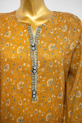 Bin Saeed Stitched 3 Piece Exclusive Printed Lawn Vol-11 Suit-LSM-3153-YELLOW