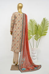 Bin Saeed Stitched 3 Piece Exclusive Printed Lawn Vol-11 Suit-LSM-3154-SKIN