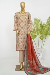 Bin Saeed Stitched 3 Piece Exclusive Printed Lawn Vol-11 Suit-LSM-3154-SKIN