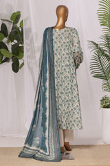 Bin Saeed Stitched 3 Piece Printed Lawn Frock Vol-03 Suit-LSM-3155-SKIN