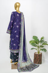 Bin Saeed Stitched 3 Piece Exclusive Printed Lawn Vol-12 Suit-LSM-3163-GREY