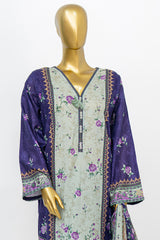 Bin Saeed Stitched 3 Piece Exclusive Printed Lawn Vol-12 Suit-LSM-3163-GREY