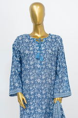 Bin Saeed Stitched 3 Piece Exclusive Printed Lawn Vol-12 Suit-LSM-3165-BLUE
