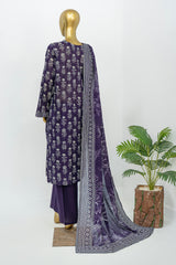 Bin Saeed Stitched 3 Piece Exclusive Printed Lawn Vol-12 Suit-LSM-3166-BLUE