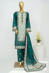 Bin Saeed Stitched 3 Piece Exclusive Printed Lawn Vol-12 Suit-LSM-3170-GREEN