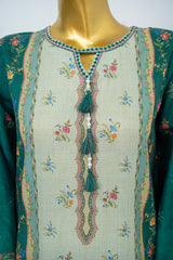 Bin Saeed Stitched 3 Piece Exclusive Printed Lawn Vol-12 Suit-LSM-3170-GREEN