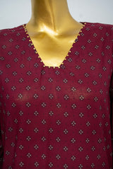 Bin Saeed Stitched 3 Piece Exclusive Printed Lawn Vol-12 Suit-LSM-3172-MEHROON