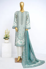 Bin Saeed Stitched 3 Piece Exclusive Printed Lawn Vol-12 Suit-LSM-3174-PISTA