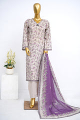 Bin Saeed Stitched 3 Piece Exclusive Printed Lawn Vol-12 Suit-LSM-3178-SKIN