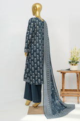 Bin Saeed Stitched 3 Piece Exclusive Printed Lawn Vol-12 Suit-LSM-3182-BLUE