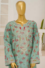 Bin Saeed Stitched 3 Piece Exclusive Emb Lawn With Flapper Suit-LSM-3205-GREEN