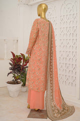 Bin Saeed Stitched 3 Piece Exclusive Emb Lawn With Flapper Suit-LSM-3207-PEACH