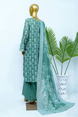Bin Saeed Stitched 3 Piece Exclusive Printed Lawn Vol-12 Suit-LSM-3208-GREEN