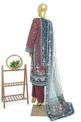 Bin Saeed Stitched 3 Piece Exclusive Printed Lawn Vol-13 Suit-LSM-3223-BLACK