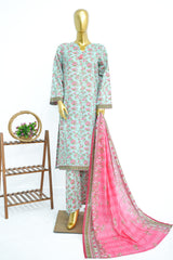 Bin Saeed Stitched 3 Piece Exclusive Printed Lawn Vol-13 Suit-LSM-3224-PISTA