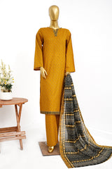 Bin Saeed Stitched 3 Piece Exclusive Printed Lawn Vol-13 Suit-LSM-3232-YELLOW