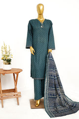 Bin Saeed Stitched 3 Piece Exclusive Printed Lawn Vol-13 Suit-LSM-3233-GREEN