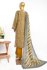 Bin Saeed Stitched 3 Piece Exclusive Printed Lawn Vol-13 Suit-LSM-3234-YELLOW