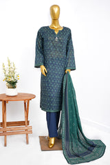 Bin Saeed Stitched 3 Piece Exclusive Printed Lawn Vol-13 Suit-LSM-3235-BLUE