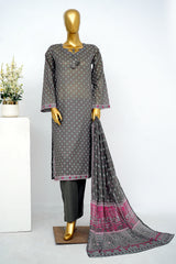 Bin Saeed Stitched 3 Piece Exclusive Printed Lawn Vol-13 Suit-LSM-3250-Mehndi
