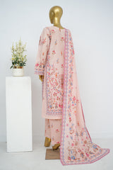 Bin Saeed Stitched 3 Piece Exclusive Printed Lawn Vol-13 Suit-LSM-3251-Pink