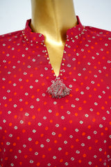 Bin Saeed Stitched 3 Piece Exclusive Printed Lawn Vol-13 Suit-LSM-3252-Red