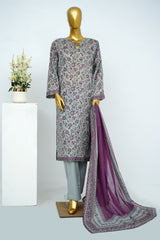 Bin Saeed Stitched 3 Piece Exclusive Printed Lawn Vol-13 Suit-LSM-3253-Sky
