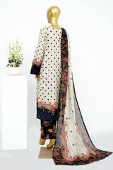 Bin Saeed Stitched 3 Piece Exclusive Printed Lawn Vol-13 Suit-LSM-3254-White