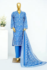 Bin Saeed Stitched 3 Piece Exclusive Printed Lawn Vol-13 Suit-LSM-3257-Blue
