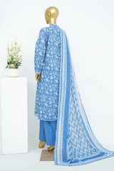 Bin Saeed Stitched 3 Piece Exclusive Printed Lawn Vol-13 Suit-LSM-3257-Blue
