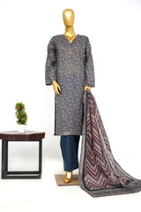 Bin Saeed Stitched 3 Piece Exclusive Printed Lawn Vol-14 Suit-LSM-3264-BLUE