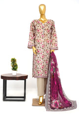 Bin Saeed Stitched 3 Piece Exclusive Printed Lawn Vol-14 Suit-LSM-3265-SKIN